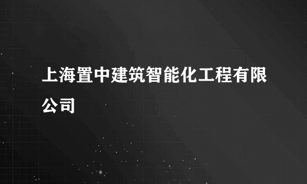 上海置中建筑智能化工程有限公司