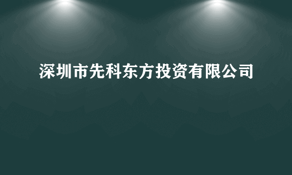 深圳市先科东方投资有限公司