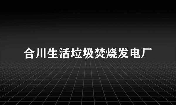 合川生活垃圾焚烧发电厂