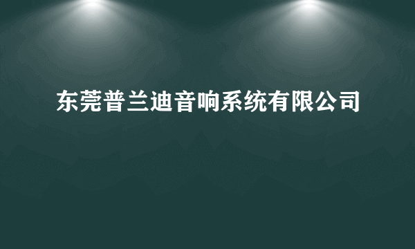 东莞普兰迪音响系统有限公司