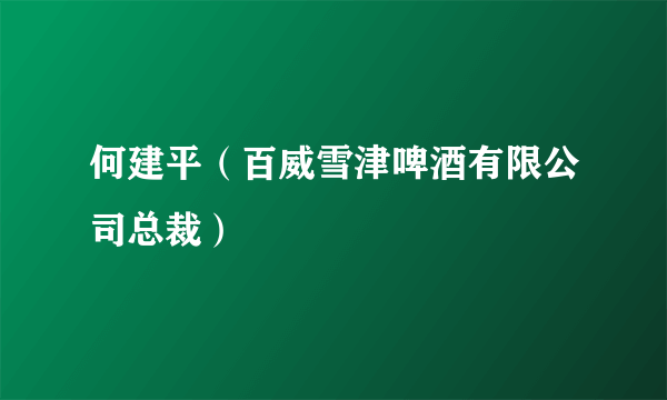 何建平（百威雪津啤酒有限公司总裁）