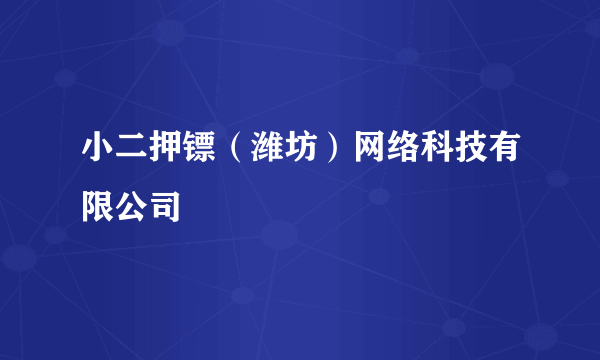 小二押镖（潍坊）网络科技有限公司