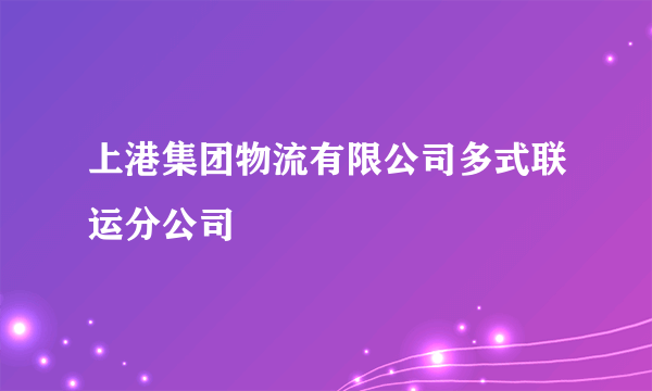 上港集团物流有限公司多式联运分公司