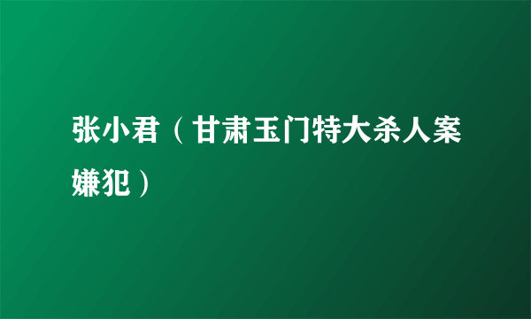 张小君（甘肃玉门特大杀人案嫌犯）