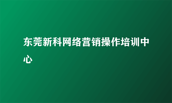 东莞新科网络营销操作培训中心