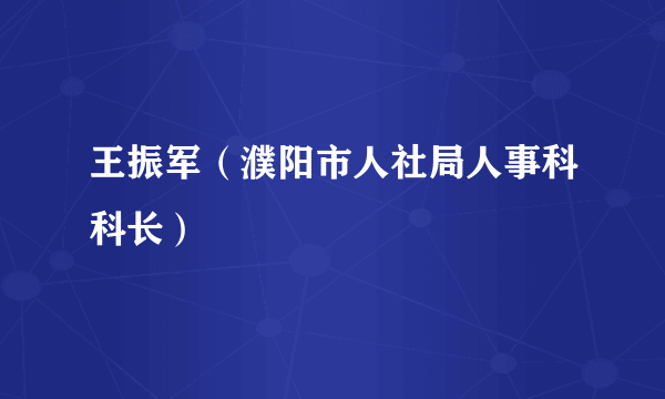 王振军（濮阳市人社局人事科科长）