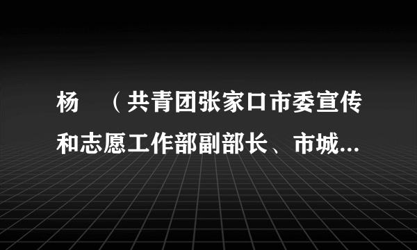 杨旸（共青团张家口市委宣传和志愿工作部副部长、市城市志愿服务分指挥部综合协调组副组长）