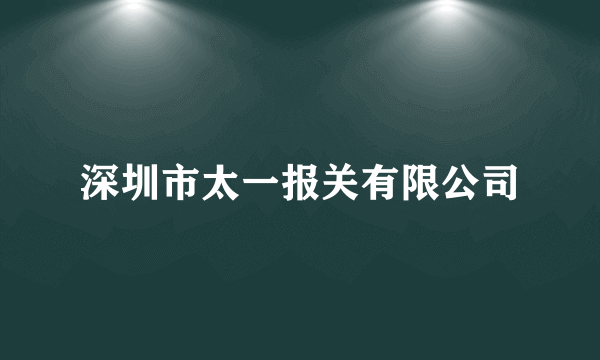 深圳市太一报关有限公司