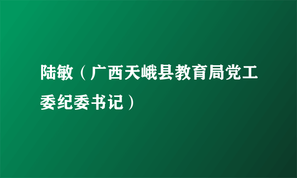 陆敏（广西天峨县教育局党工委纪委书记）