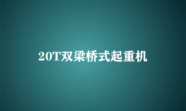 20T双梁桥式起重机