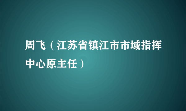 周飞（江苏省镇江市市域指挥中心原主任）