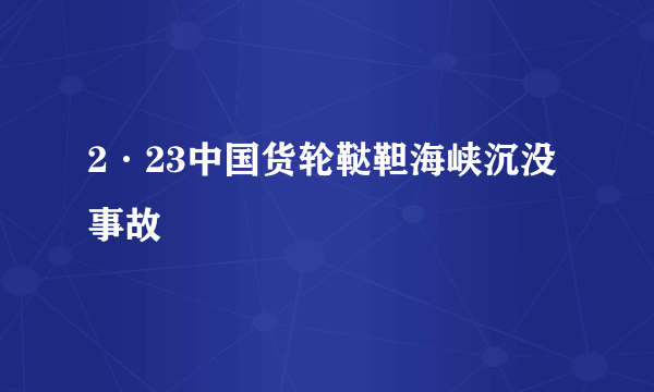 2·23中国货轮鞑靼海峡沉没事故