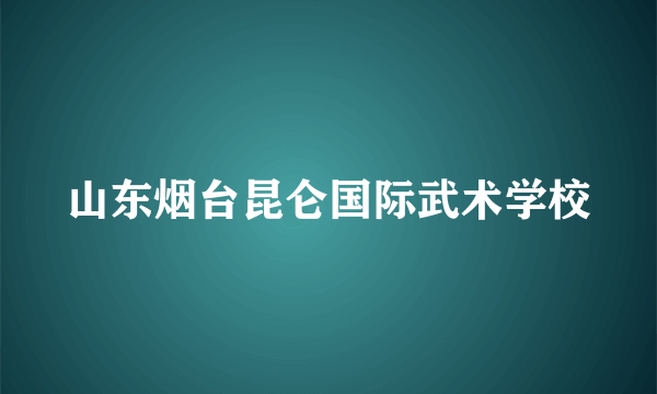 山东烟台昆仑国际武术学校