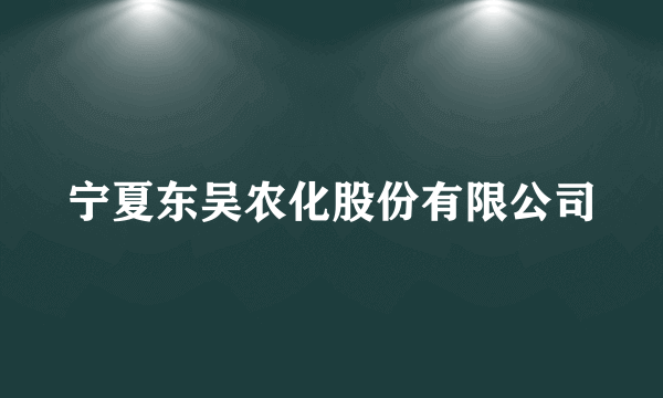 宁夏东吴农化股份有限公司