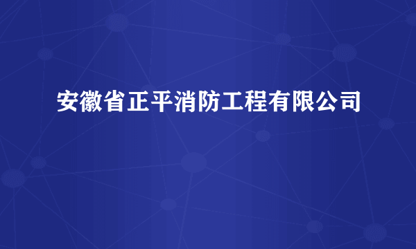 安徽省正平消防工程有限公司