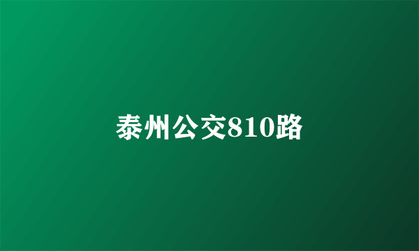 泰州公交810路