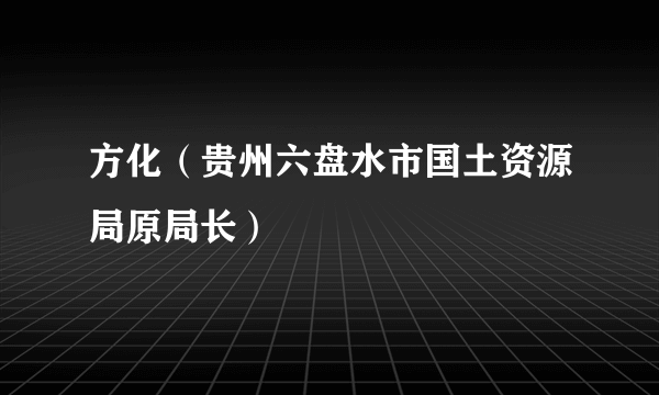 方化（贵州六盘水市国土资源局原局长）