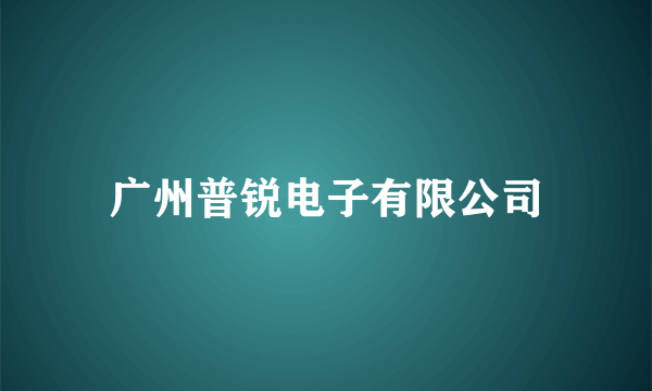 广州普锐电子有限公司