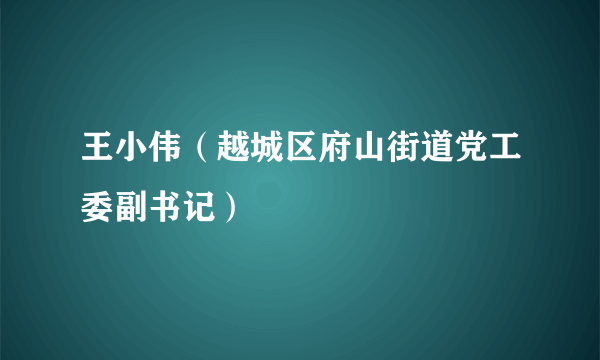 王小伟（越城区府山街道党工委副书记）