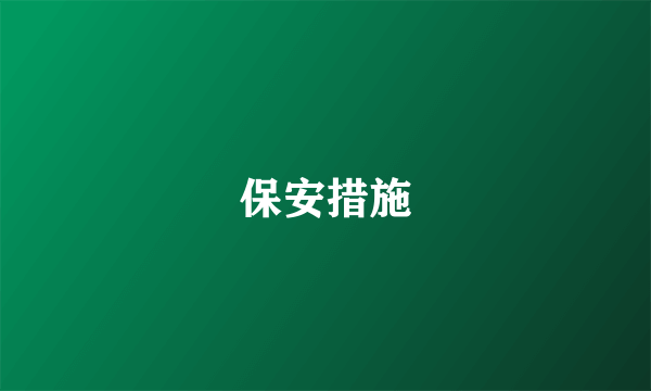 保安措施