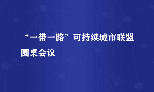 “一带一路”可持续城市联盟圆桌会议