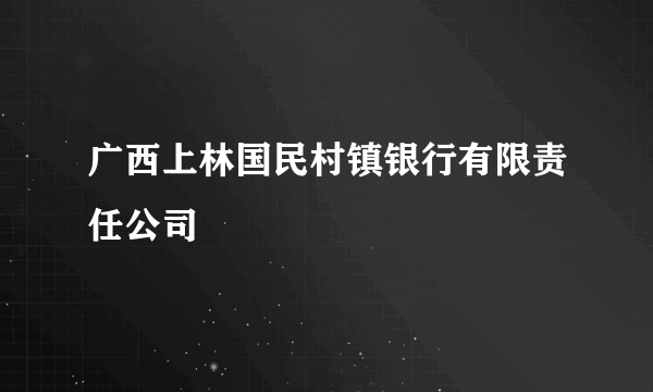 广西上林国民村镇银行有限责任公司