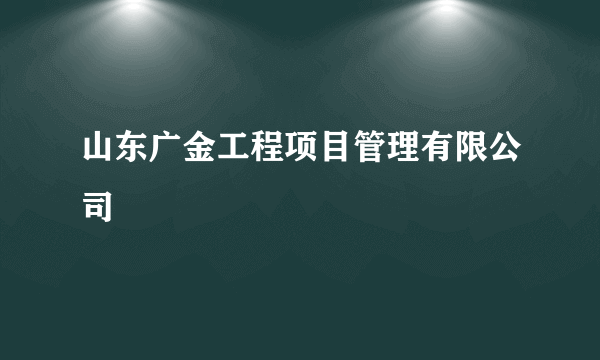 山东广金工程项目管理有限公司