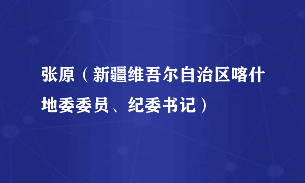 张原（新疆维吾尔自治区喀什地委委员、纪委书记）