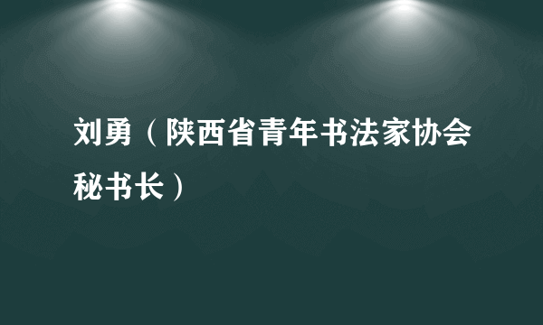 刘勇（陕西省青年书法家协会秘书长）