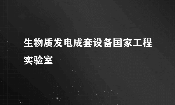 生物质发电成套设备国家工程实验室