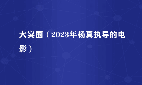 大突围（2023年杨真执导的电影）