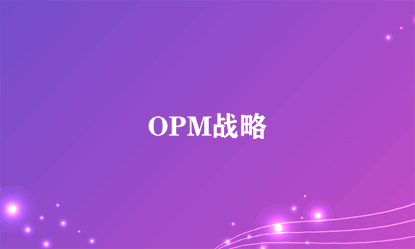 OPM战略