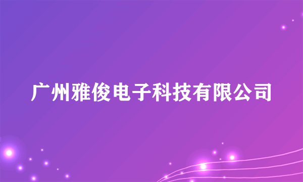 广州雅俊电子科技有限公司