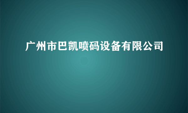 广州市巴凯喷码设备有限公司