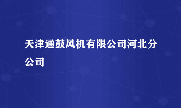 天津通鼓风机有限公司河北分公司