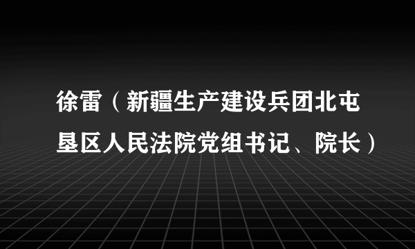 徐雷（新疆生产建设兵团北屯垦区人民法院党组书记、院长）