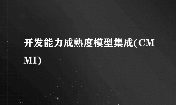 开发能力成熟度模型集成(CMMI)