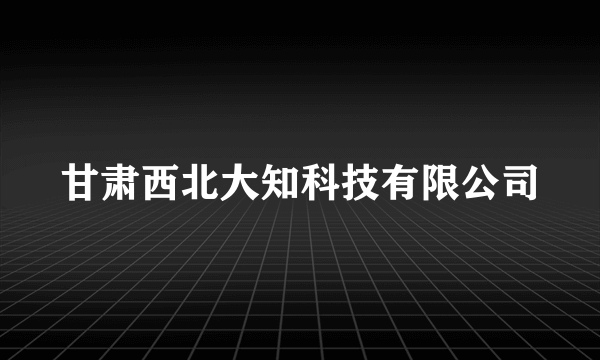 甘肃西北大知科技有限公司