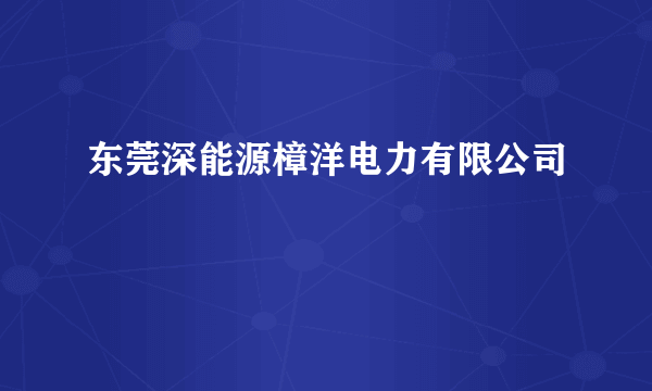 东莞深能源樟洋电力有限公司