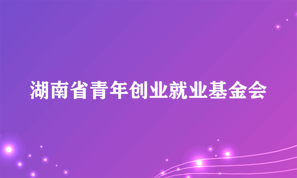 湖南省青年创业就业基金会