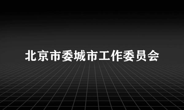 北京市委城市工作委员会