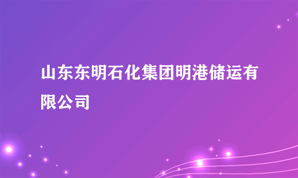 山东东明石化集团明港储运有限公司