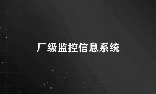 厂级监控信息系统