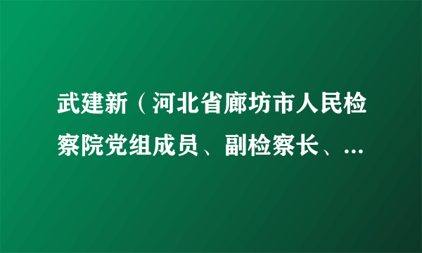 武建新（河北省廊坊市人民检察院党组成员、副检察长、检察委员会委员）