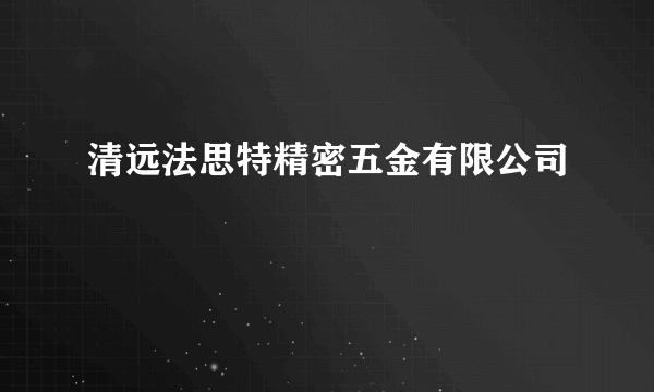 清远法思特精密五金有限公司