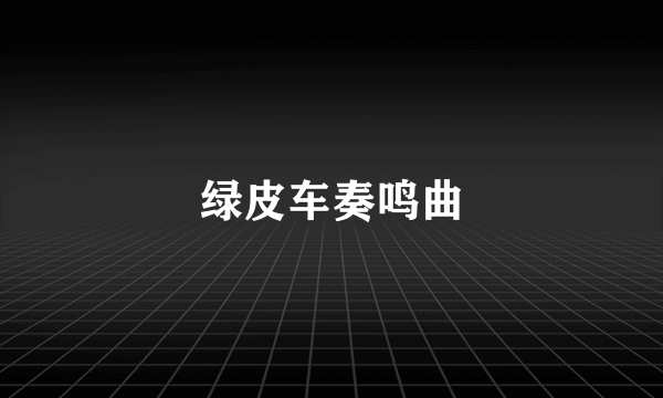 绿皮车奏鸣曲