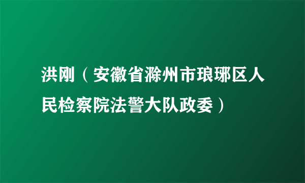 洪刚（安徽省滁州市琅琊区人民检察院法警大队政委）