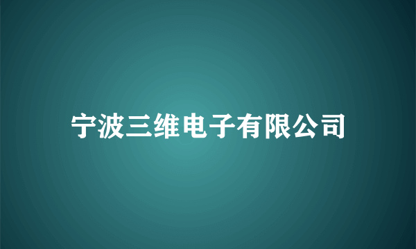 宁波三维电子有限公司