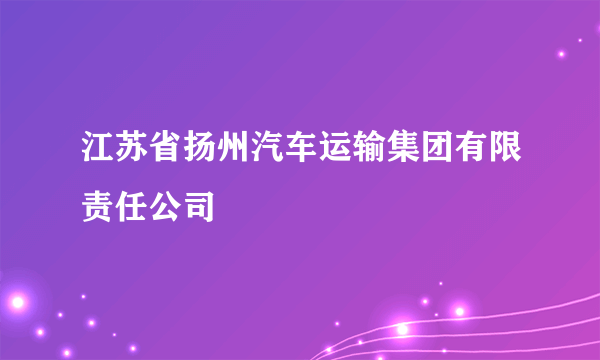 江苏省扬州汽车运输集团有限责任公司