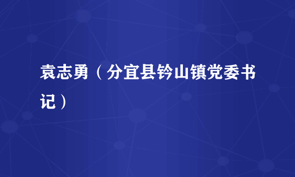 袁志勇（分宜县钤山镇党委书记）